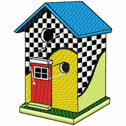 Bird Houses Embroidery Design 4 Bird Houses Embroidery Design 4